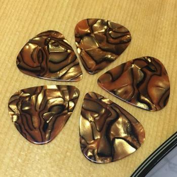 Púas de guitarra celuloide raya de tigre 500 Uds 0,46mm