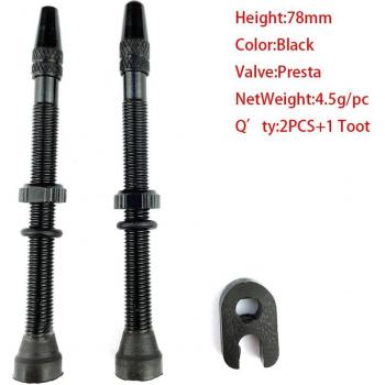 Válvula de Aleación para Bicicleta 48/60/78mm (2 Unidades)