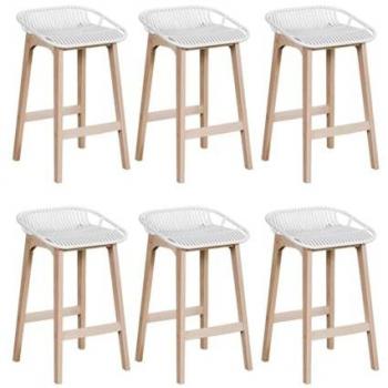 Lot de chaises MALMO en chêne avec assise en plastique 65cm