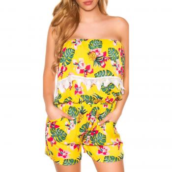 Pflanzendekor Playwear von J. Stars: Ananas‑Bandau, Spitzenhotpants – S/M