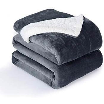 Dual‑Sided Sherpa Wool Blanket for Sofa and Couch