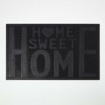 Home Sweet Home Black Rubber Entrance Mat