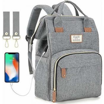 CySILI Wickeltasche für Unterwegs mit USB-Ladeanschluss und großer Kapazität