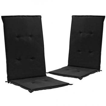 Coussins de chaise extérieur noir 2 pcs 120 x 50 x 3 cm
