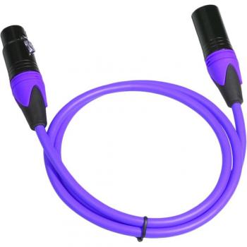 Purple 3 Pin XLR Male to Female Audio Cable