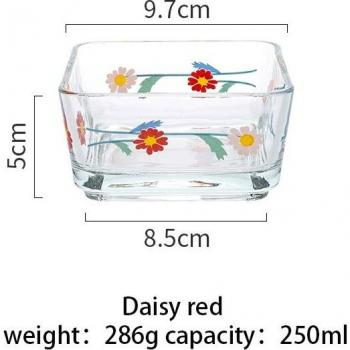 MDZF SWEETHOME Floral Glass Dried Fruit Bowl
