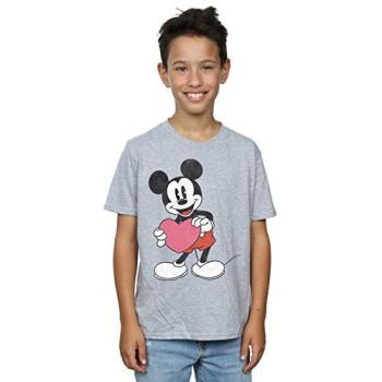Mickey Valentine Heart T-Shirt – Kids Grey