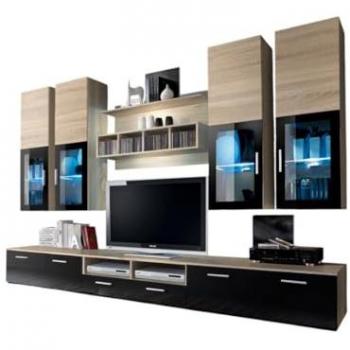 Design LORA: Mobile TV con finitura Rovere e Nero