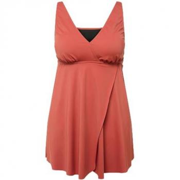 Große Größen Tankini-Top Damen rot Größe 50 Polyester/Synthetische Fasern/Elasthan