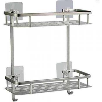 Hawsam Adhesive 2 Tier Shower Shelf, Aluminum Bathroom Storage