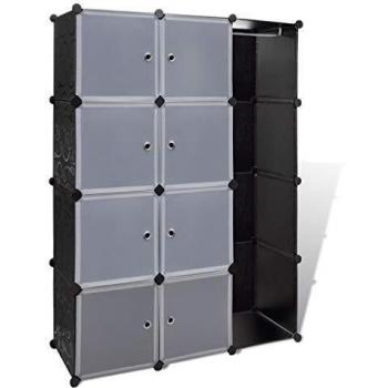 VidaXl Armario modular 9 compartimentos negro y blanco 37x115x150 cm