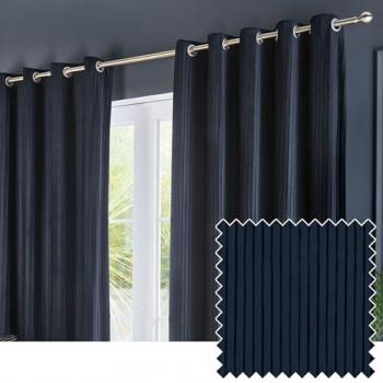 Paoletti Corinthian Grommet Curtains Blue 90cm x 229cm