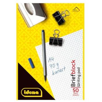 Idena Briefblock A4, 50 Blatt, kariert, 70 g/m²