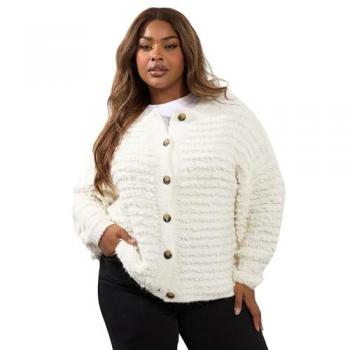 Yours Curve Weicher Boucle-Knitted Cardigan