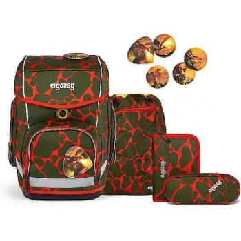 ERGOBAG Schultaschen Set 5tlg CUBO Lumi FeuerspeiBär