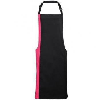 Delantal unisex con pechera Premier en Rosa Caliente