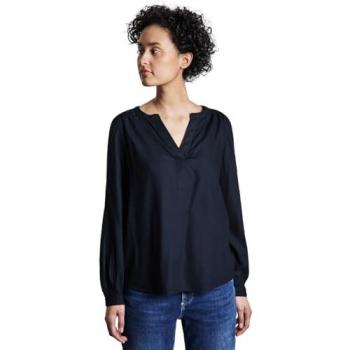 Casual Langarmbluse in tiefblau von STREET ONE