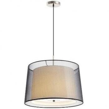 Saba 3-Bay Ceiling Light with Twin Shading, E27 Socket, Satin Nickel