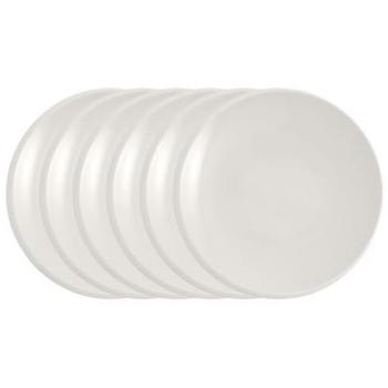 Villeroy & Boch NewMoon–Teller, 6er Pack, Ø 24 cm, klassisches Weiß