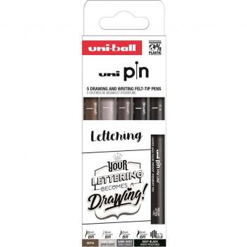Uni Ball Schreibstifte Fineliner Pin Lettering 5er Set