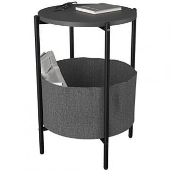 Pulia Salon Table – Bois massif – Hauteur 60 cm, Longueur 43 cm, Profondeur 43 cm – Finition anthracite