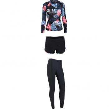 Camiseta Solar Protección UPF50+ Mujer + Paquete de 3 Shorts Multiusos Surf/Traje Baño