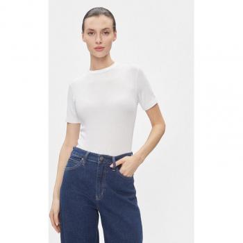 Calvin Klein Kurzarm T-Shirt Modal Rib in Weiß