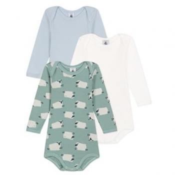 Petit Bateau Lot de 3 bodies manches longues bébé 6M