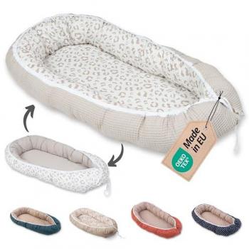 ULLENBOOM Babynest Leo 55x95cm Sand, Beige, Weiß