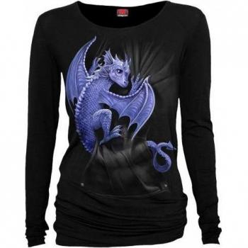 Long Sleeve Dragon Spiral Tee con Pocket