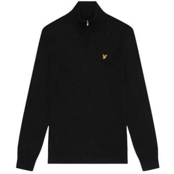 Pull mérinos à fermeture éclair 1/4 Lyle & Scott bleu XL