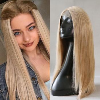 LinNá Larga y Recta: Peluca de Cabello Sintético, Tamaño Medio