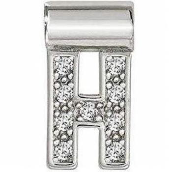 Cubic Zirconia Letter H Pendant by Nomination SeiMia
