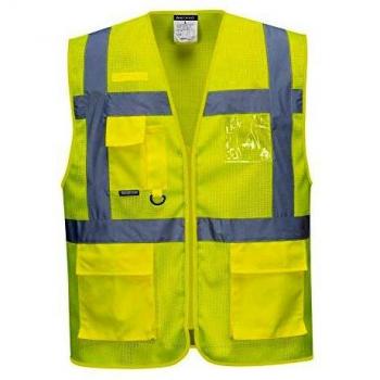 Lotto di 5 Gilet Visibilità Alta Giallo – Meshair Athene (Portwest)
