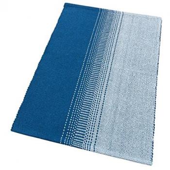 Tapis Bain-Cuisine Bleu 55 × 240 cm – Fibre Coton