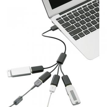 Renkforce 4-Port USB 2 Hub mit 30 cm Kabel und Dockingstation, Schwarz