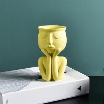 Ceramic Human Face Planter
