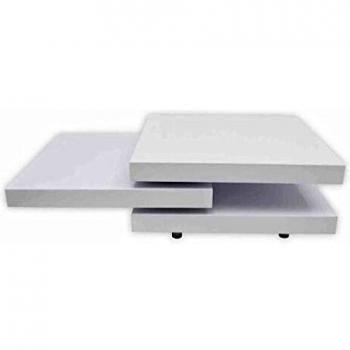 Mesa de Café Cuadrada 3 Niveles Blanco