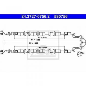Câble de frein de stationnement ATE 24.3727-0756.2