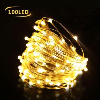 Chaîne lumineuse LED 10M 100 LED Cuivre pour Noël