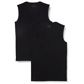 Tee-shirt masculin SCHIESSER uni, col en V, manches courtes, ensemble de 2