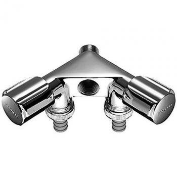 Valve Double Schell Shunt 033680699, Threaded 2000/2” (½”), Chrome Finish, Pipe Coupling Included