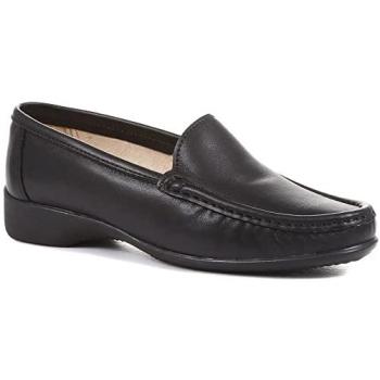 Mocassin Luxe Noir Cuir Coupe Ample EU 37
