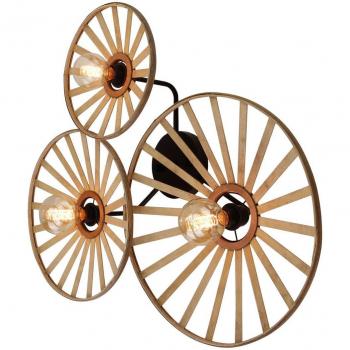Lindby Wandleuchte, Wandlampe Innen 'Evandor' (Landhaus, Vintage, Rustikal) in Schwarz aus Metall (3 flammig, E27)