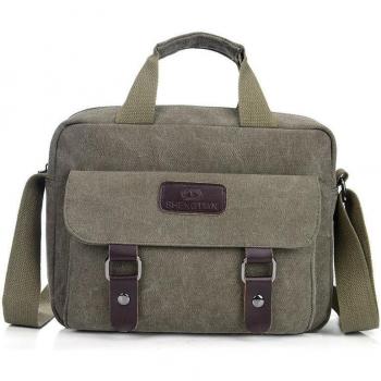Bolso de hombro para hombre, bandolera de gran capacidad, estilo retro, maletín de lona