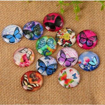 Kit 50 Mariposas de Vidrio Impreso para Joyería