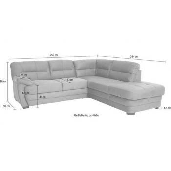 COTTA Luxus‑Ecksofa “Royale” – L‑Form, schwarz, 100 % Polyester‑Microfaser