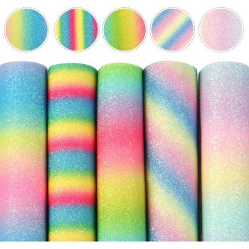 5 hojas A5 arco iris brillo sintético para manualidades creativas