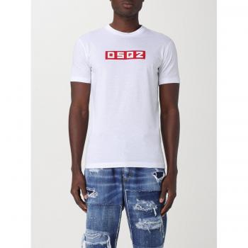 DSQ2 Logo‑Appliqué Streetwear Tee – White, Size L