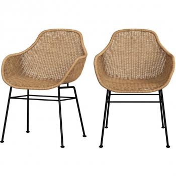 Sillas de Resina Trenzada Natural Carmela (Paquete de 2)